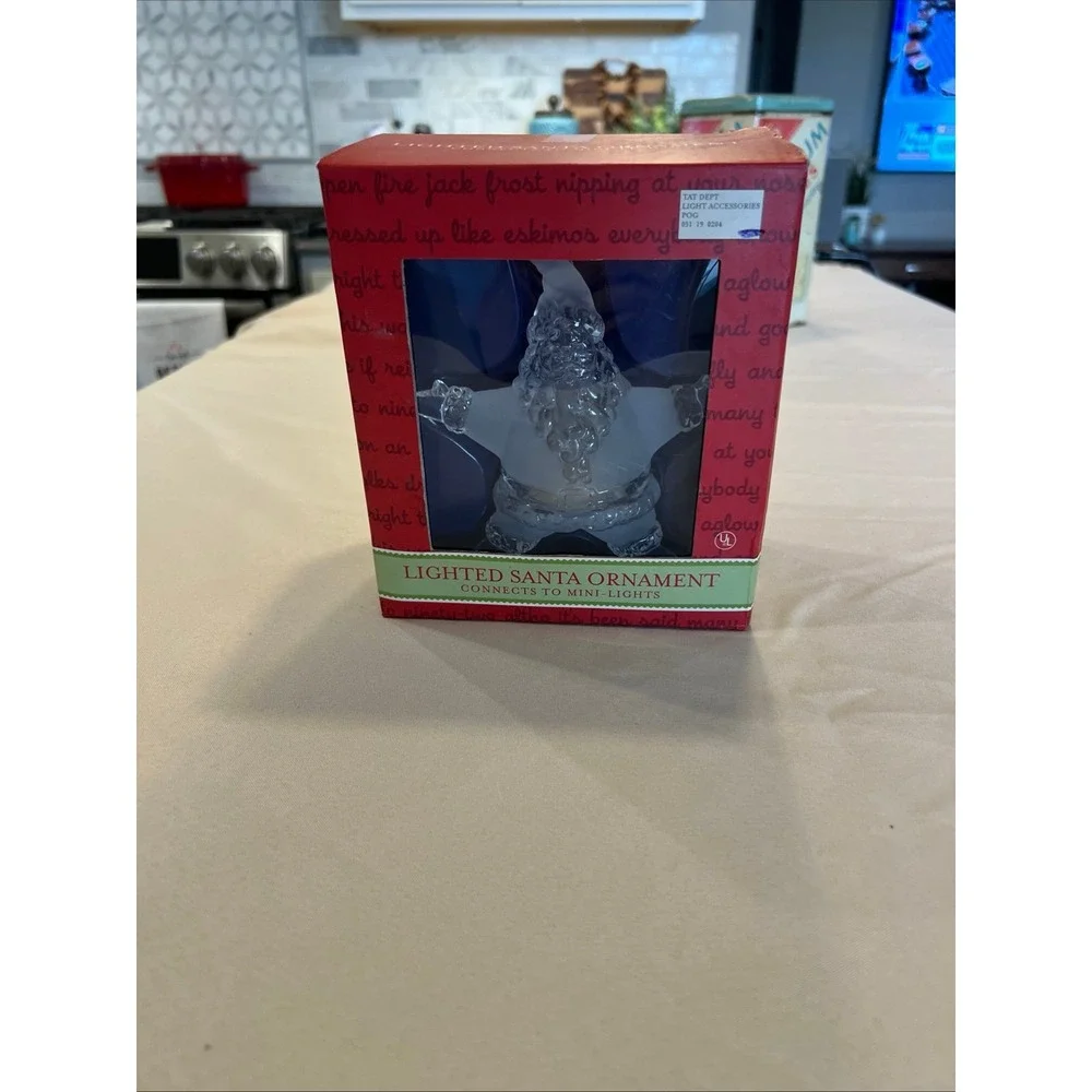 Vtg 2002 Target Lighted Santa Star Ornament Acrylic 5 In. New
